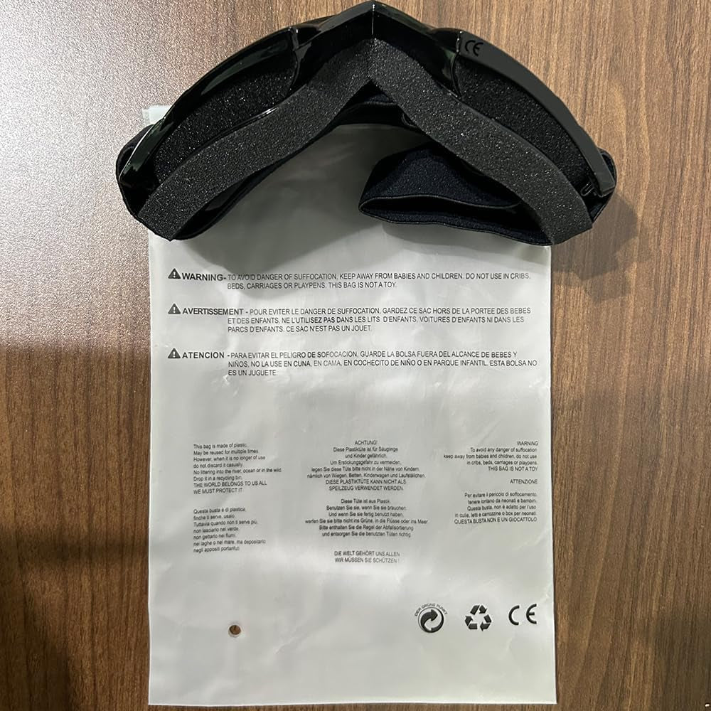 Motorcycle Goggles Dirt Bike Goggles Windproof ATV Dustproof Racing Gogglesscratch Resistant Ski Goggles Protective Safety Glasses PU Resin (Black Frame+Color Lens)